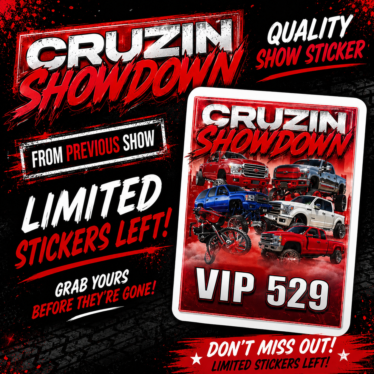 Cruzin Showdown Stickers