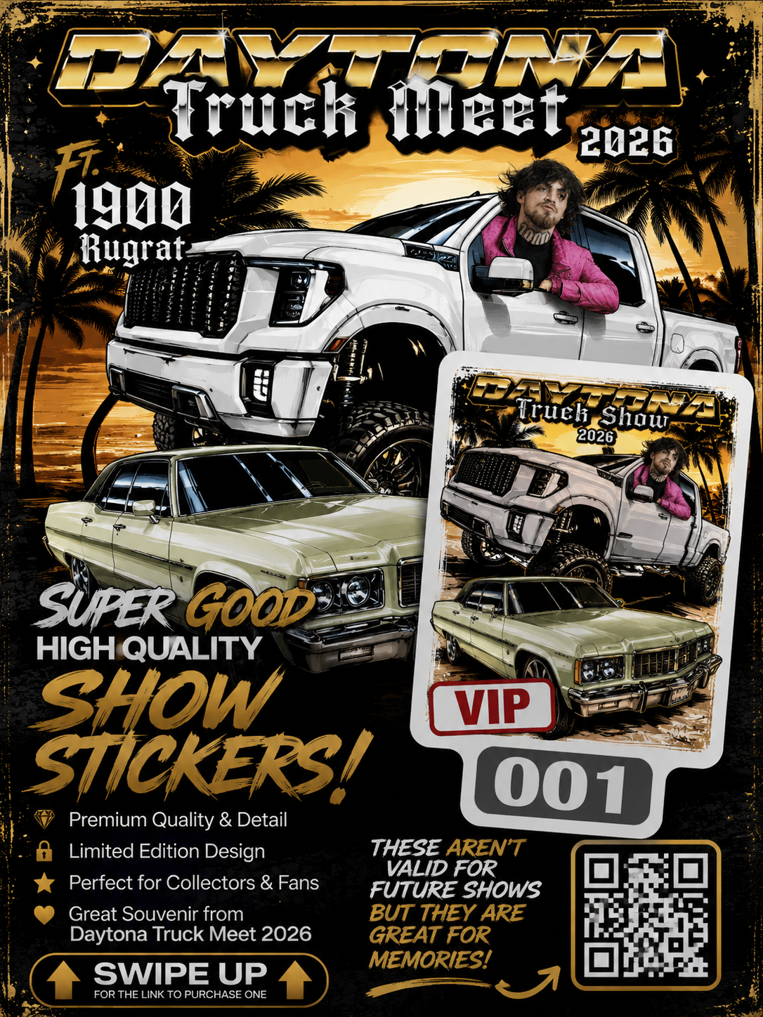 Daytona Truck Show Ft 1900 Rugrat Show Sticker